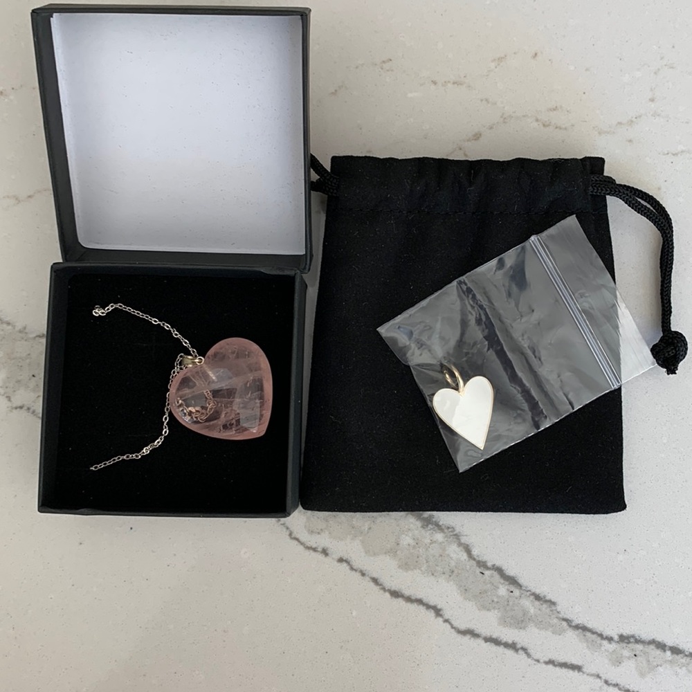 Sweetheart jewelry. Heart neck land and heart charm.